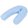 vidaXL Schwangerschaftskissen J-f&ouml;rmig 54x(36-43) cm Blau