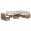 vidaXL Gartensofa-set 10 pcs Beige Poly-Rattan