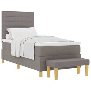 vidaXL Boxspringbett mit Matratze mit Kopfteil Taupe 80 x 200 cm Stoff