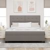 vidaXL Boxspringbett mit Matratze Taupe 180 x 200 cm Stoff