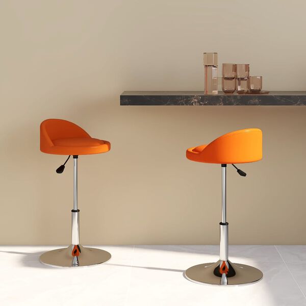 vidaXL Esszimmerst&uuml;hle 2 Stk. Drehbar Orange Kunstleder