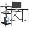 vidaXL Schreibtisch Schwarz Eichen-Optik 135 x 50 x 90 cm
