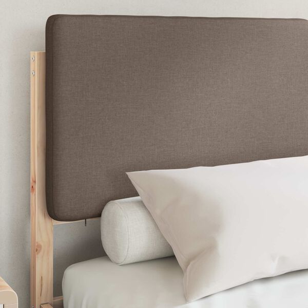vidaXL Bettgestell mit gepolstertem Kopfteil Taupe 150 x 200 cm