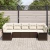 vidaXL Gartensofa-set mit Kissen 7 pcs Braun Poly-Rattan