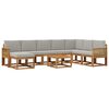 vidaXL Outdoor-Sofagarnitur mit Kissen 9 pcs Nat&uuml;rlich und Hellgrau