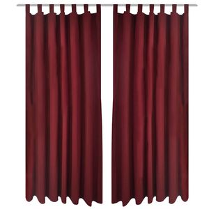 vidaXL Vorh&auml;nge Gardinen aus Satin 2-teilig 140 x 175 cm Dunkelrot