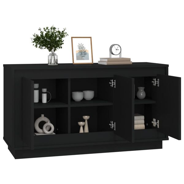 vidaXL Sideboard Schwarz 102x35x55 cm Holzwerkstoff