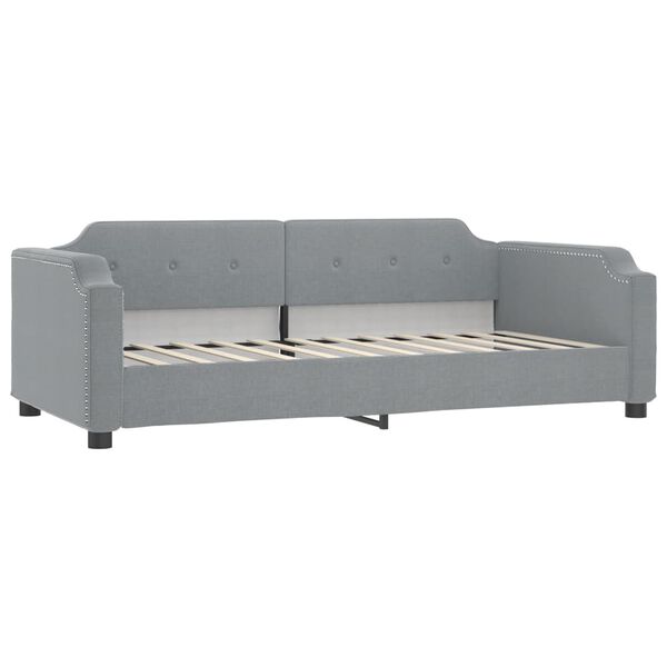 vidaXL Tagesbett Ausziehbar mit Matratze Hellgrau 80x200 cm Stoff