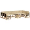 vidaXL Outdoor-Sofagarnitur 11 stk. Wei&szlig; und Beige