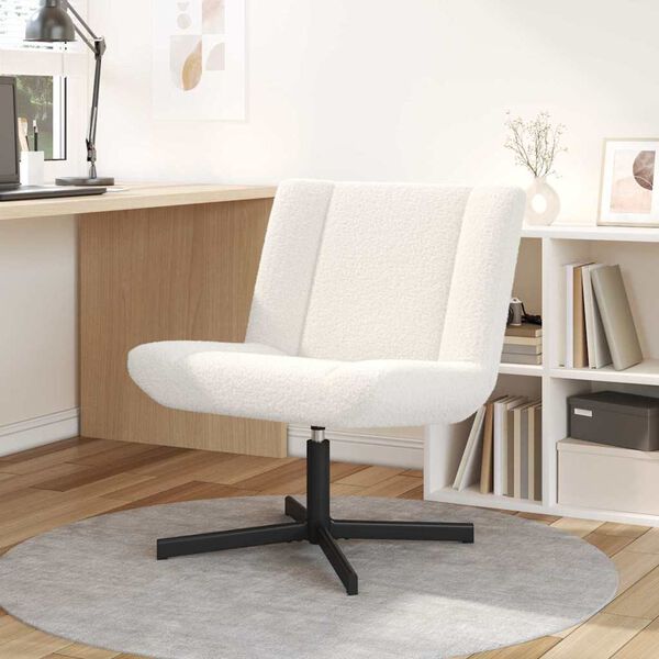 vidaXL Drehstuhl Creme 63 x 75 x 76 cm Schafsleder