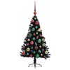 vidaXL K&uuml;nstlicher vorbeleuchteter Weihnachtsbaum Schwarz 120 cm PVC
