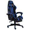 vidaXL Gaming-Stuhl mit Fu&szlig;st&uuml;tze Schwarz und Blau Kunstleder