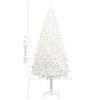 vidaXL K&uuml;nstlicher Weihnachtsbaum mit Beleuchtung & Kugeln Wei&szlig; 210 cm