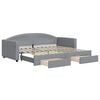 vidaXL Tagesbett Ausziehbar mit Schubladen Hellgrau 90x200 cm Stoff