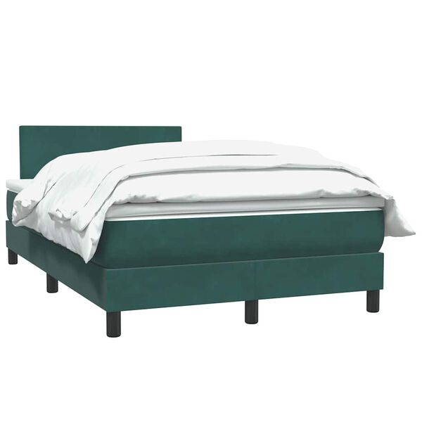 vidaXL Boxspringbett mit Matratze Dunkelgr&uuml;n 120x210 cm Samt