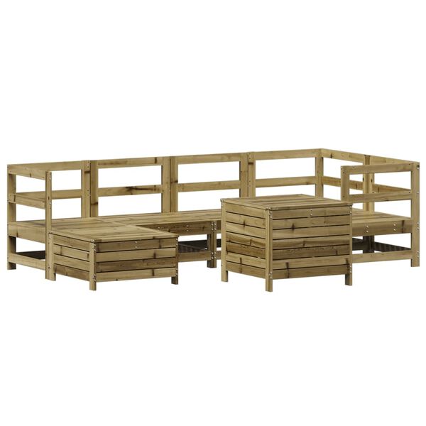 vidaXL 7-tlg. Garten-Sofagarnitur Kiefernholz Impr&auml;gniert