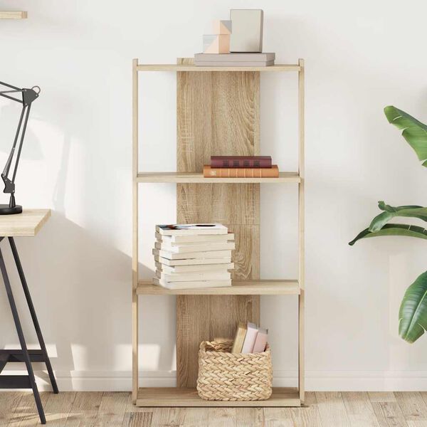 vidaXL B&uuml;cherregal 3 B&ouml;den Sonoma-Eiche 60x30x120 cm Holzwerkstoff