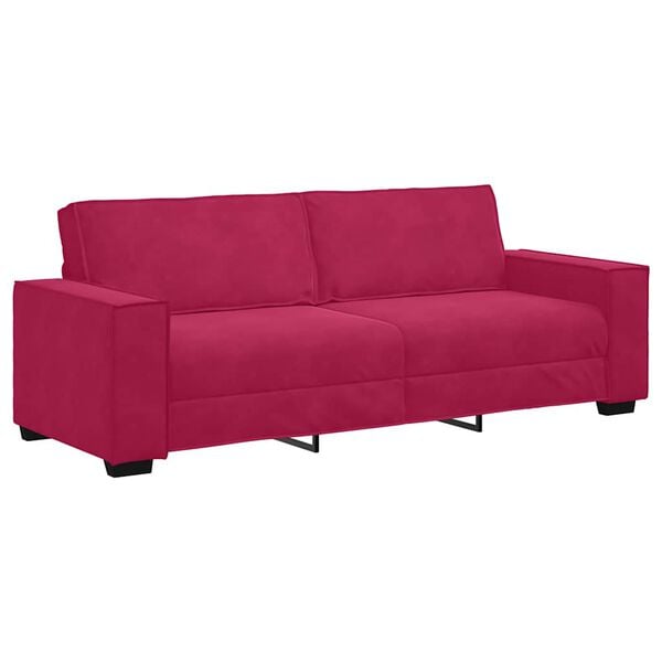 vidaXL 3-Sitzer-Sofa Weinrot 180 cm Samt
