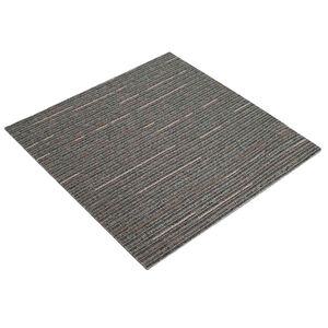 vidaXL Teppichfliese Gestreift Dunkelbraun 50 x 50 cm 4 stk.