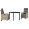 vidaXL Garten Essgruppe 3 stk. Beige Poly-Rattan