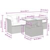 vidaXL 5-tlg. Garten-Sofagarnitur mit Kissen Beige Poly Rattan