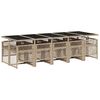 vidaXL 11-tlg. Garten-Essgruppe mit Kissen Beige Poly Rattan