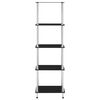 vidaXL Regal mit 5 Ablagen Schwarz 40x40x130 cm Hartglas