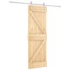 vidaXL Schiebet&uuml;r 70 x 210 cm Massivkiefer (Unbehandelt)