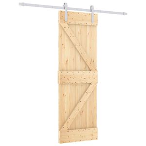 vidaXL Schiebet&uuml;r 70 x 210 cm Massivkiefer (Unbehandelt)