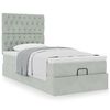 vidaXL Ottoman-Bett mit Matratzen Hellgrau 90x190 cm Samt
