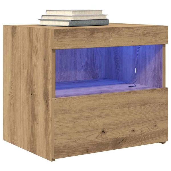 vidaXL Nachttisch Artisan-Eiche 50 x 40 x 45 cm Holzwerkstoff