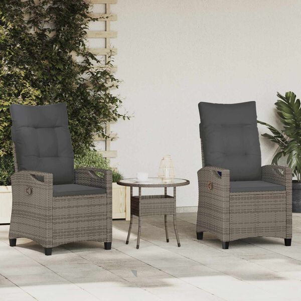 vidaXL Gartenstuhl 2 pcs Grau und Dunkelgrau 56 x 60 x 112 cm