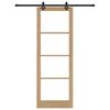 vidaXL Schiebet&uuml;r ORKDAL Nat&uuml;rlich und Schwarz 83 x 232 cm