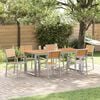 vidaXL Garten Essgruppe 7 pcs Grau Massivholz Akazie