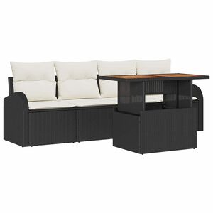 vidaXL Garten-Sofa-Set 5 pcs Schwarz und Creme