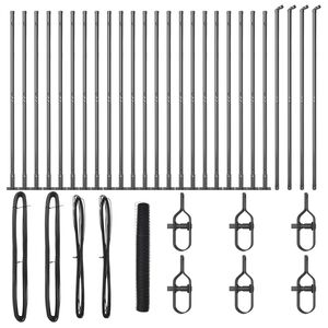 vidaXL Sechseckzaun mit Betonsockel 50 x 1,2 m PVC-beschichteter Stahl