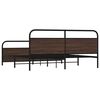 vidaXL Metallbett ohne Matratze Braun Eichen-Optik 200x200 cm