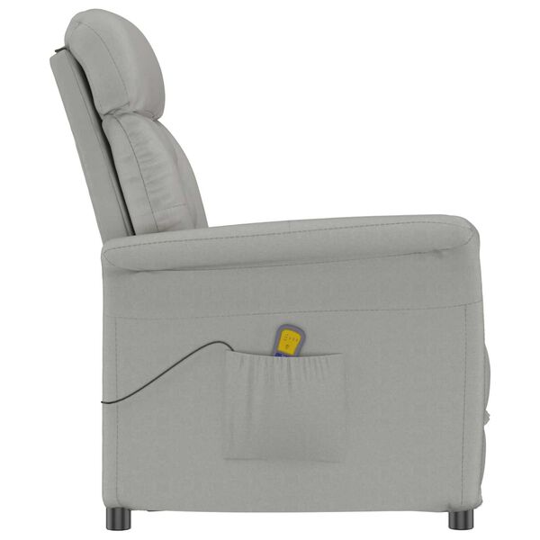vidaXL Massagesessel mit Kissen Hellgrau 70.5 x 96.5 x 95 cm Polyester