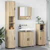 vidaXL Badezimmerm&ouml;bel-Set 4 pcs Sonoma-Eiche Holzwerkstoff & Metall