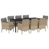 vidaXL Garten Essgruppe 9 Stk. Beige Poly-Rattan