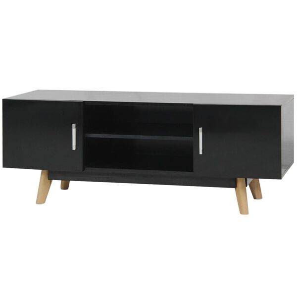 vidaXL TV-Schrank Hochglanz Schwarz 120x40x46 cm MDF