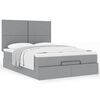 vidaXL Ottoman-Bett mit Matratze Hellgrau 140x190 cm Stoff