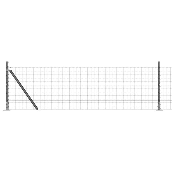 vidaXL Zaun mit Pfosten Grau 0,6 x 50 m Stahl