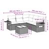 vidaXL 6-tlg. Garten-Sofagarnitur mit Kissen Hellgrau Poly Rattan