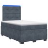 vidaXL Boxspringbett mit Matratze Dunkelgrau 120 x 190 cm Samt