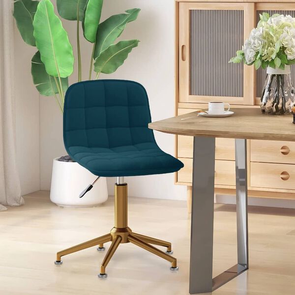vidaXL Esszimmerstuhl Drehbar Blau Samt