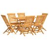 vidaXL 7-tlg. Garten-Essgruppe Massivholz Teak