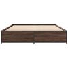 vidaXL Bettgestell Braun Eichen-Optik 140x200 cm Holzwerkstoff Metall
