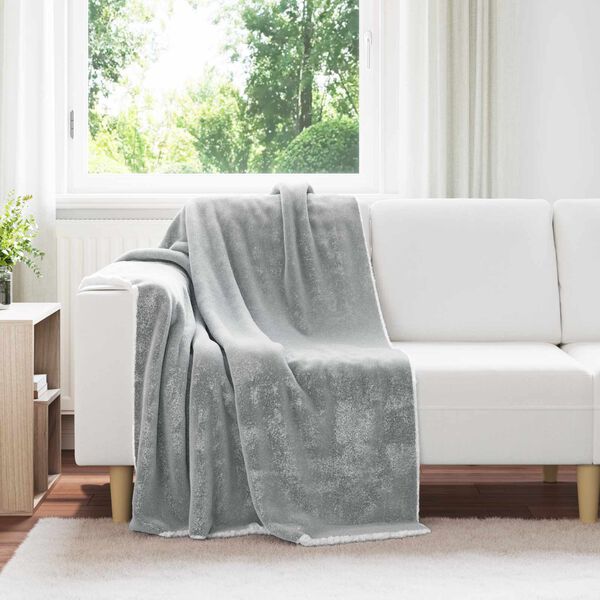 vidaXL &Uuml;berwurfdecke Grau 130 x 150 cm Fleece