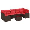 vidaXL Gartensofa-set mit Speicher 8 pcs Beige und Rot Poly-Rattan